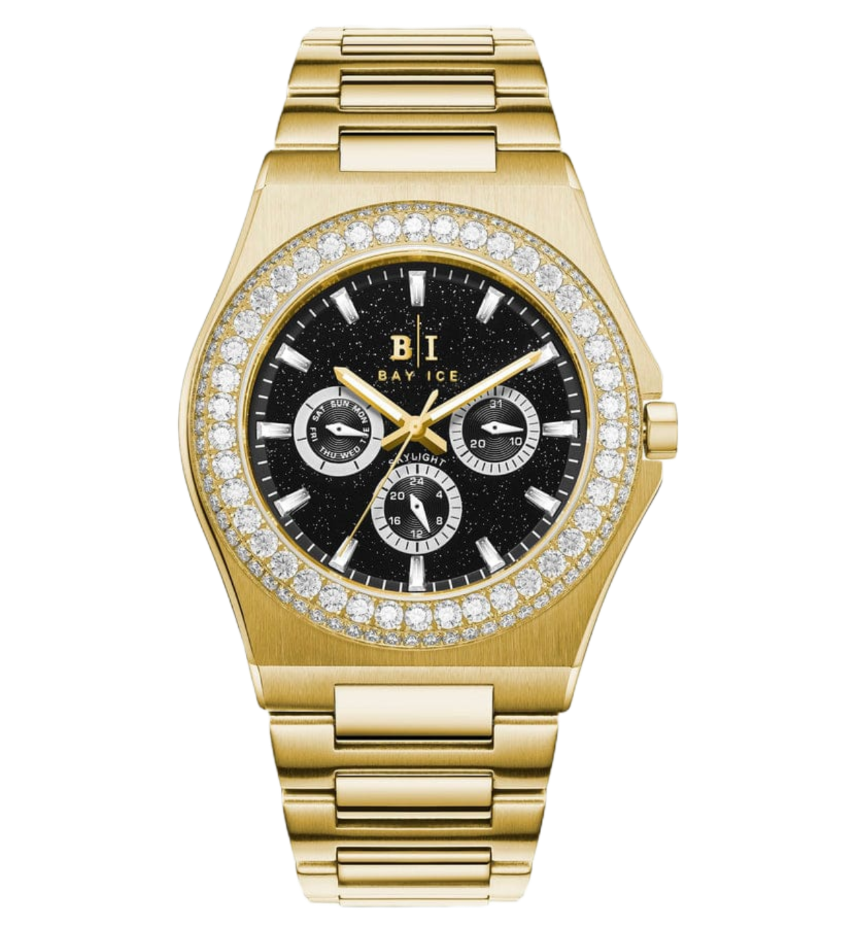 Gold diamond bezel watch